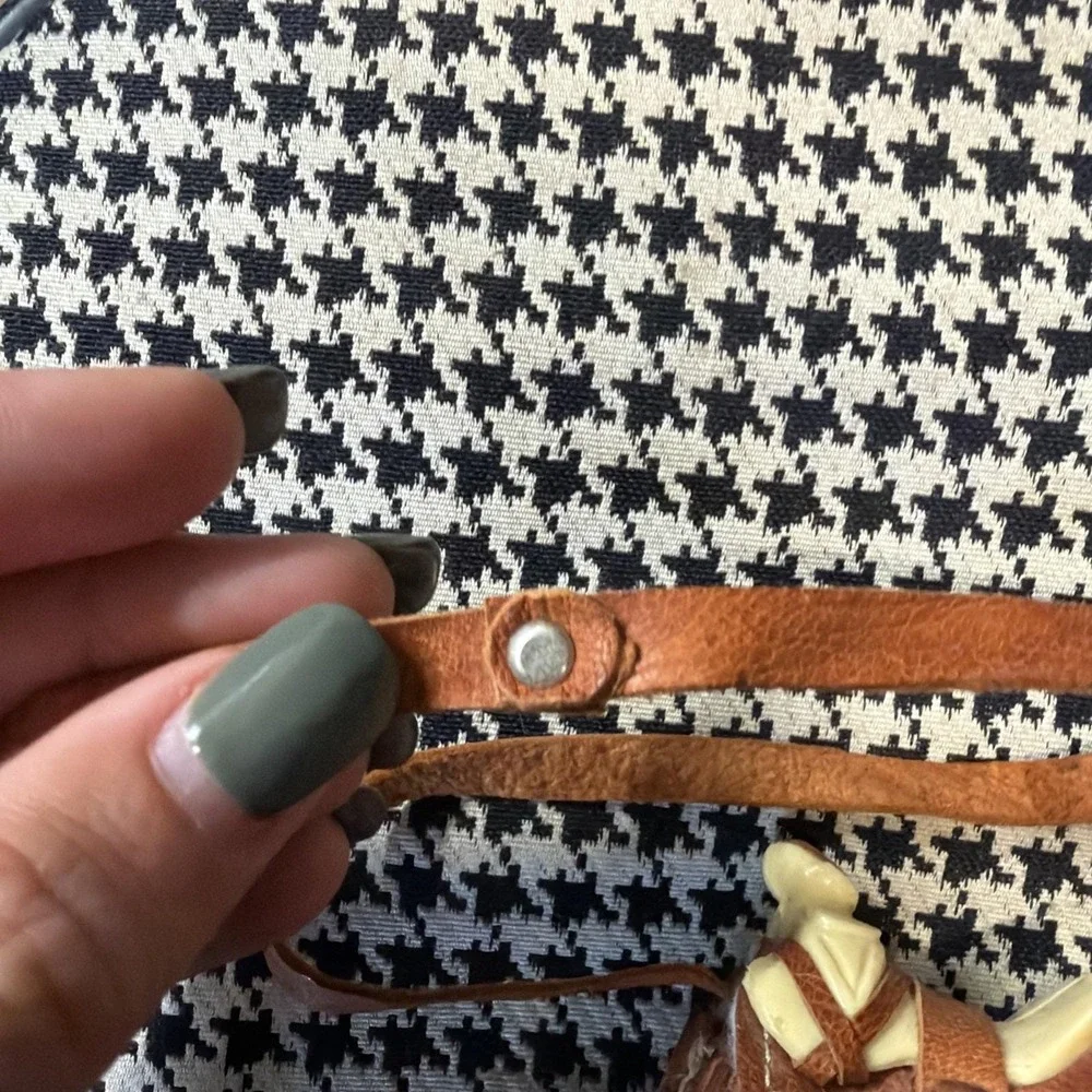 Vtg Mini Horse Celluloid Saddle Western Tooled Leather Toy Purse 2.5